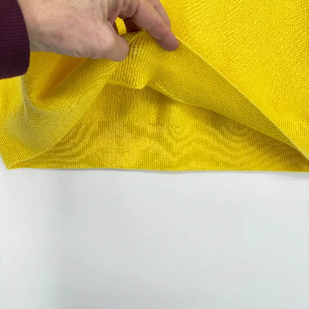 Talbots Womens‎ Dandelion Yellow 100% Cashmere Sleeveless V-Neck Sweater Vest L